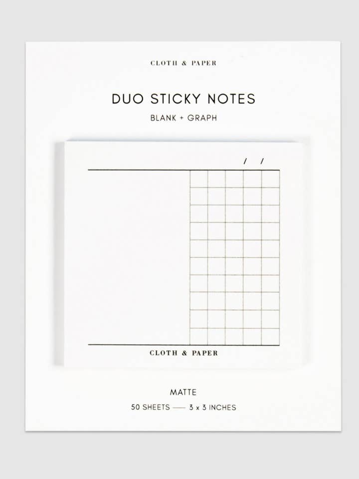 Duo Sticky Notes | Blank + Graph for wholesale by Cloth & Paper