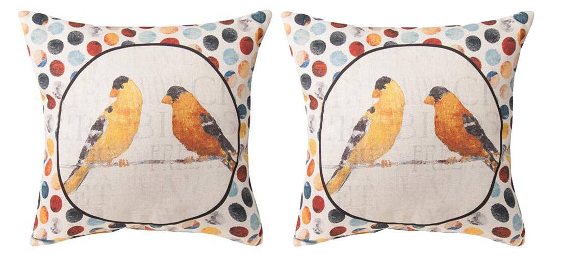 Things2Die4 - Wholesale Throw/Decorative Pillow - Usual Suspects Yellow Birds on Wire Throw Pillows – Pair 18"0