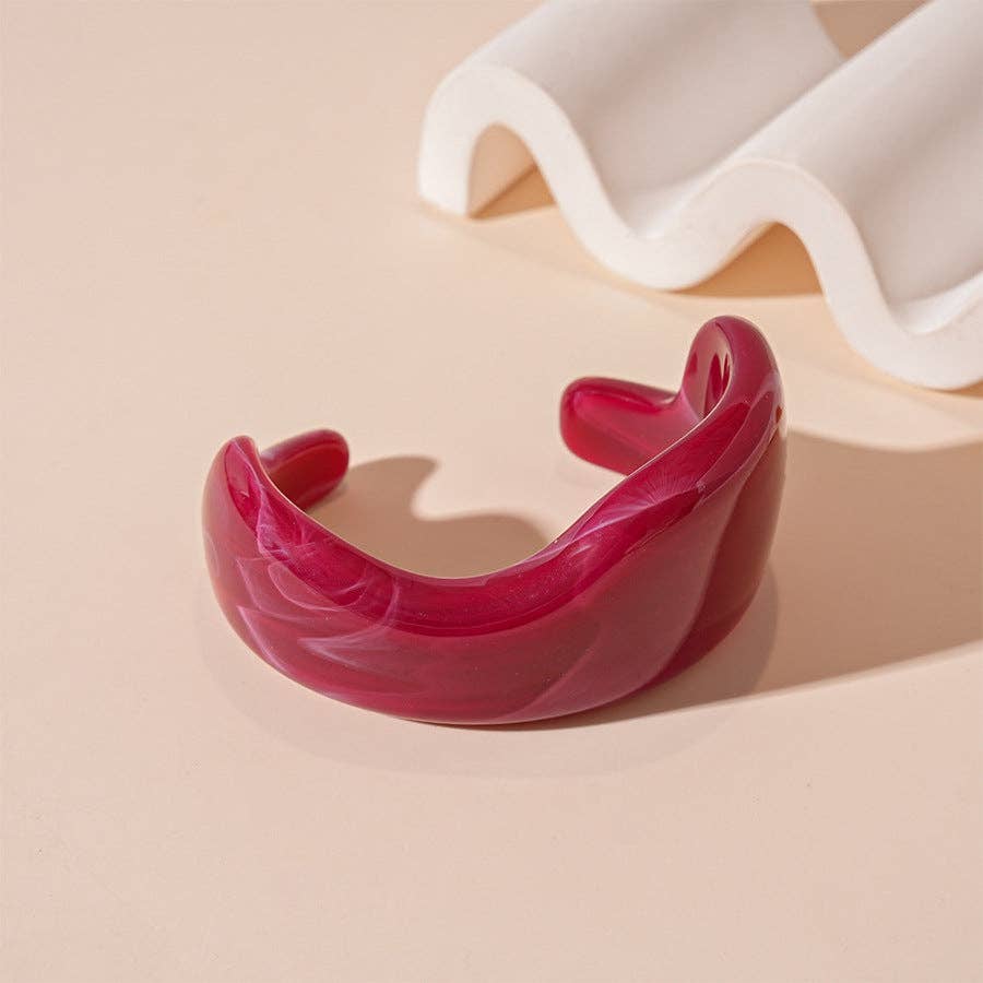 alberalkirk - Wholesale Cuff Bracelet - Freeform Acrylic Cuff Electroplated Open Retro Heft S5P0733