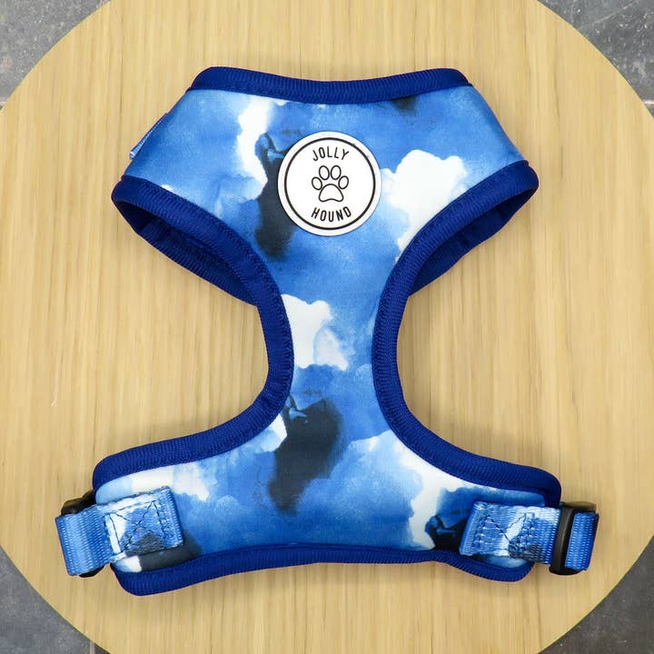 Navy Watercolour Dog Harness for wholesale by Jolly Hound