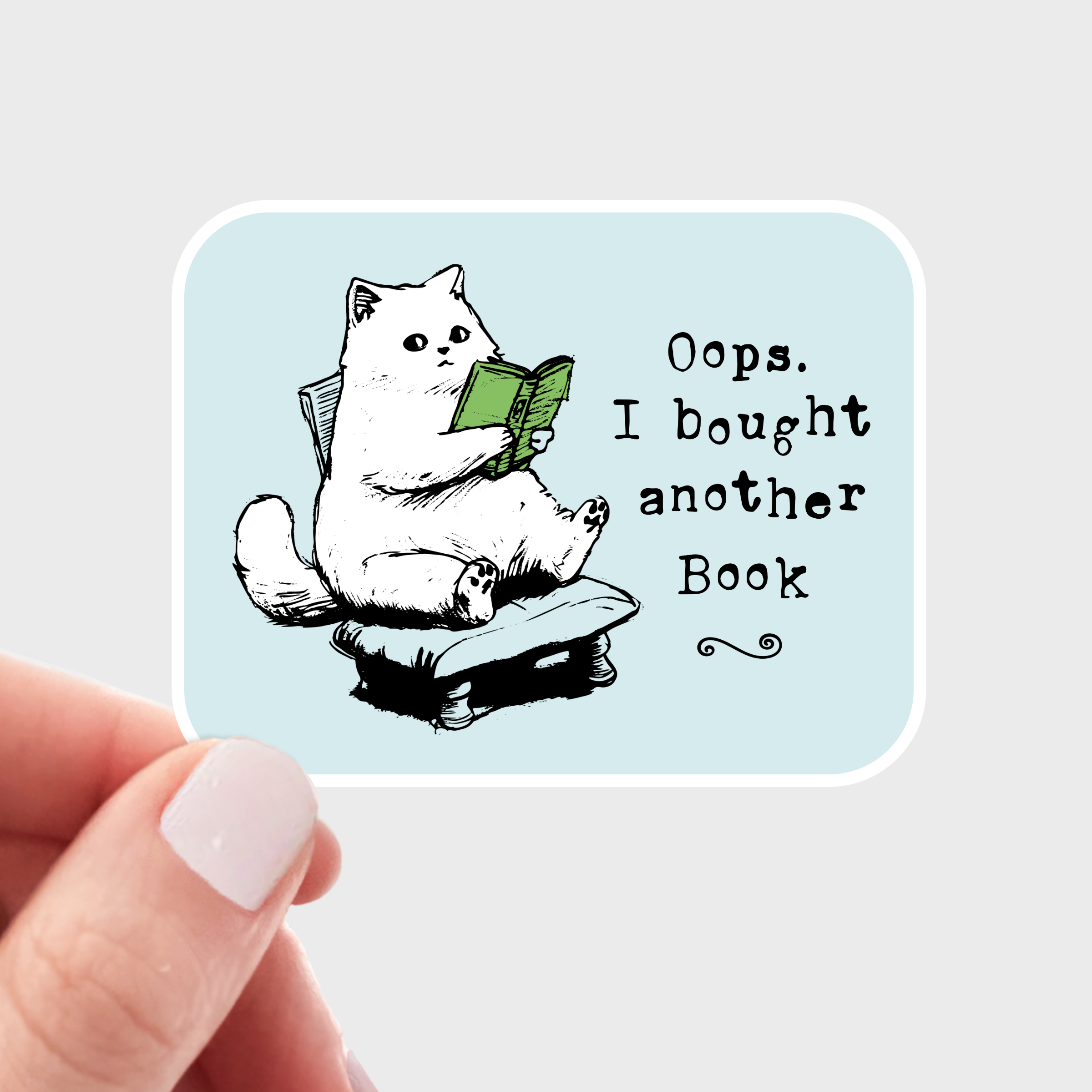 Yarnival - Wholesale Sticker - Oops I Bought Another Book Sticker - cat, cute, funny, shop0