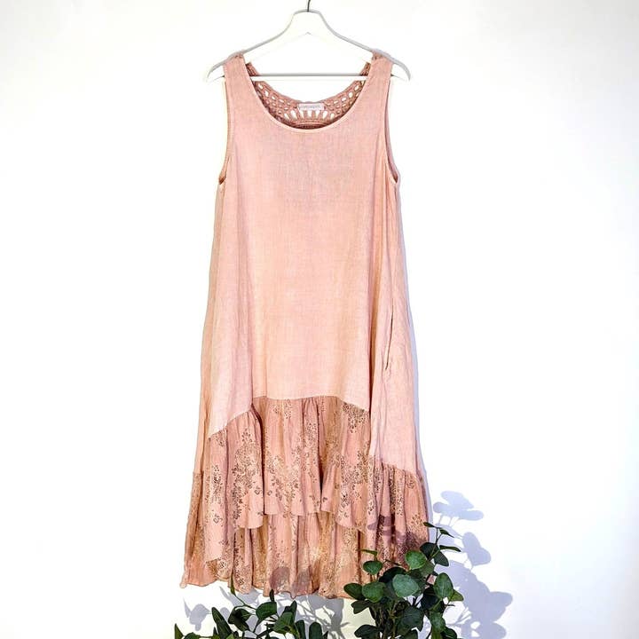 Tempest Designs - Wholesale Dress - Women's - High-lo dress with deep lace frill, dream catcher back and pockets (M-L)1