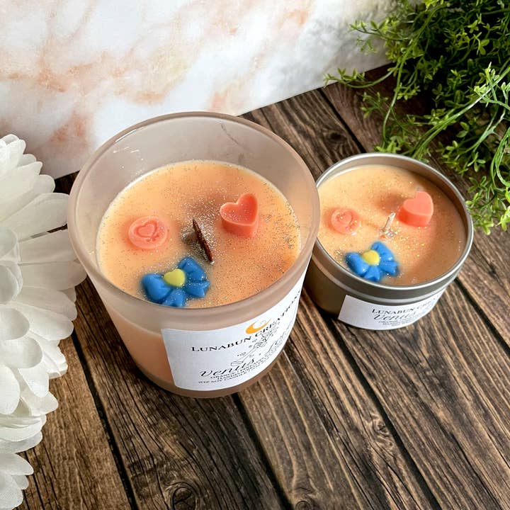 LunaBun Creations - Wholesale Travel Candles - Venus’ Love | Sailor Moon Inspired 4oz Soy Wax Candle