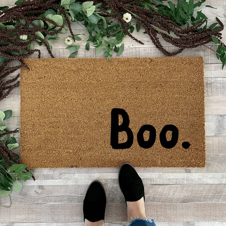 BOO. Modern Halloween Doormat for wholesale by Nickel Designs Doormats