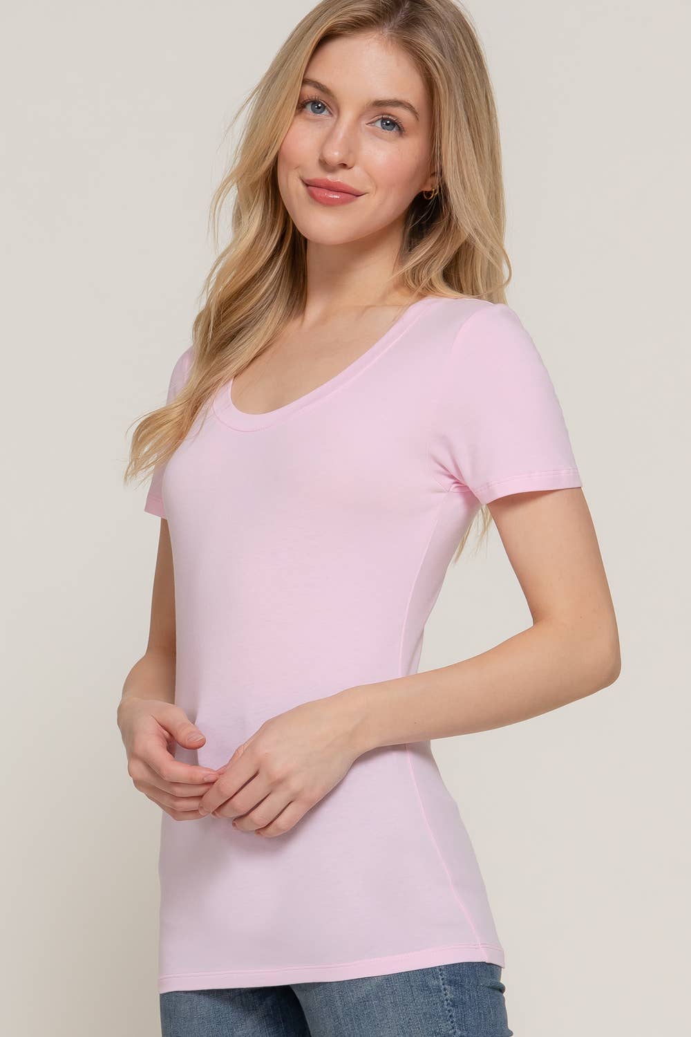 Active Basic | Active USA – Engroshandel T-shirt – til kvinder – Kortærmet top i bomuldstrikot med rund hals18