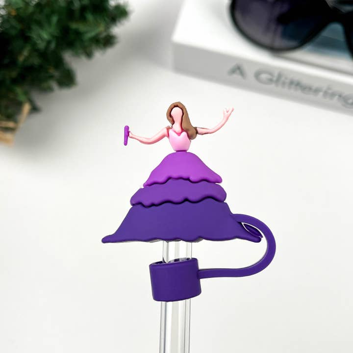 Simpatici toppers Taylor, copertina in cannuccia viola per la vendita all'ingrosso da parte di SoapElenGlen