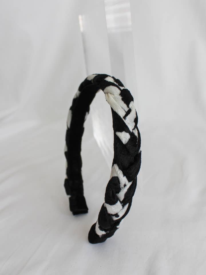 Fita Trançada em Veludo Vaca Print para Cabelo por atacado de JoJo Makes