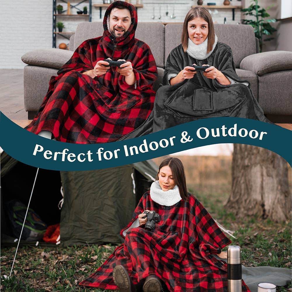 Pavilia - Wholesale Poncho - Women's - Neck Warmer Hooded Poncho Blanket23