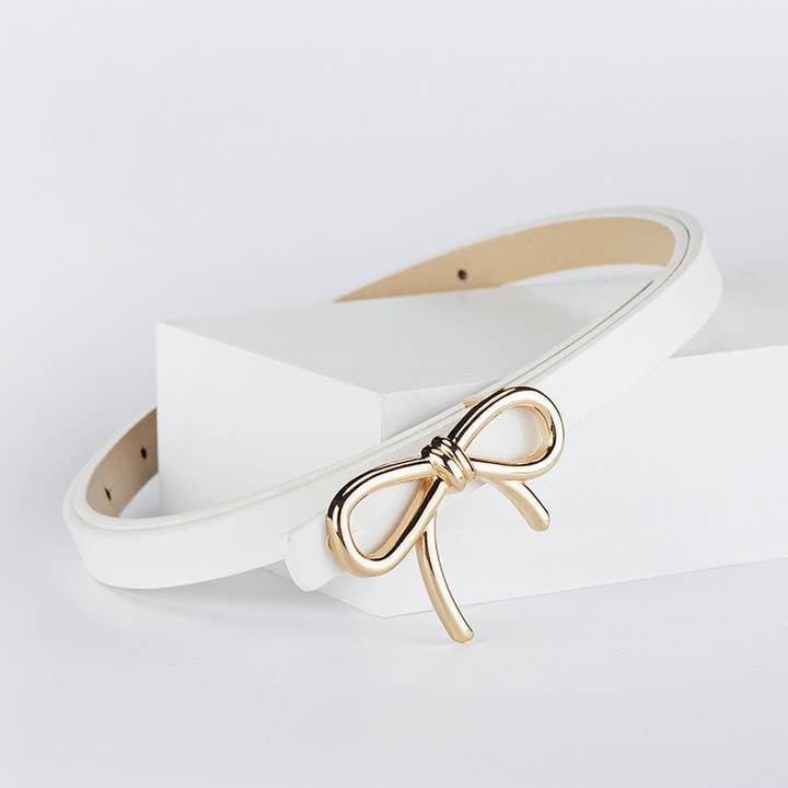 ACCITY - Wholesale Belt - Women's - Bow PU Leather Skinny Belt | Elegant Waist Cincher_CWABE0616