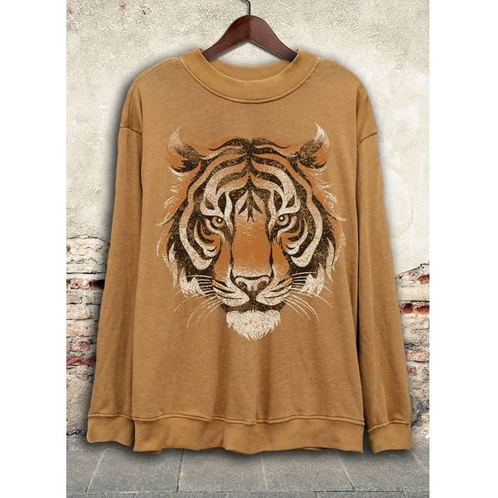 SWEATSHIRT À MOTIF TIGER BIG FACE pour la vente par HRTandLUV