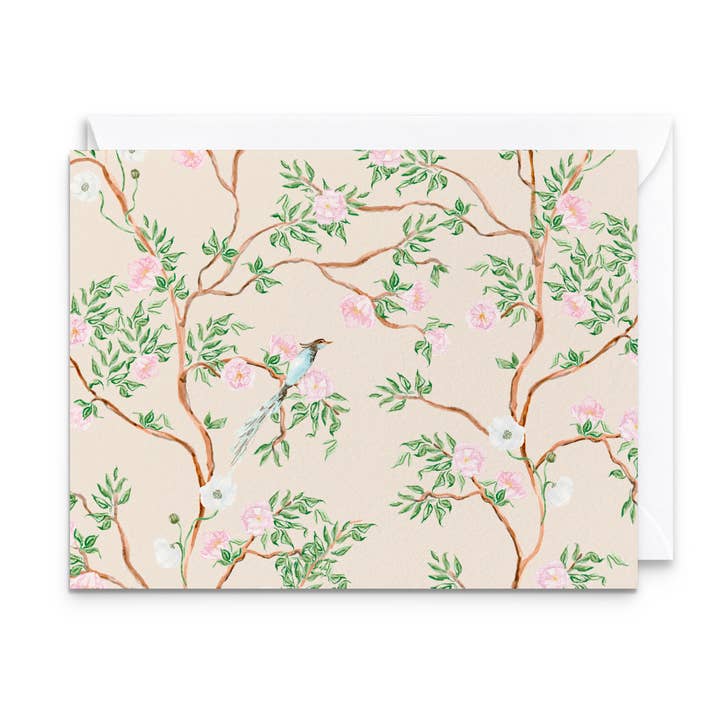 Blush Chinoiserie Notecards | Set of 8 for wholesale by Ellen Davis Creative