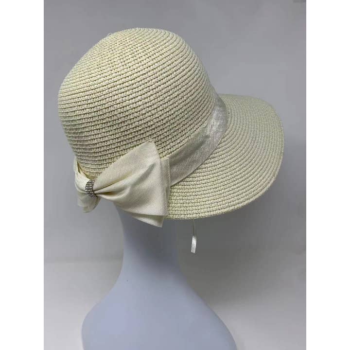 FanakoStudioNYC - Wholesale Straw Hat - Women's - Vintage Style Summer Straw Hat With Bow, Beach Hat With Bow, Sun Visor Hat, Summer Hat With Ribbon, Uv Protection, Fashion Sun Hat9