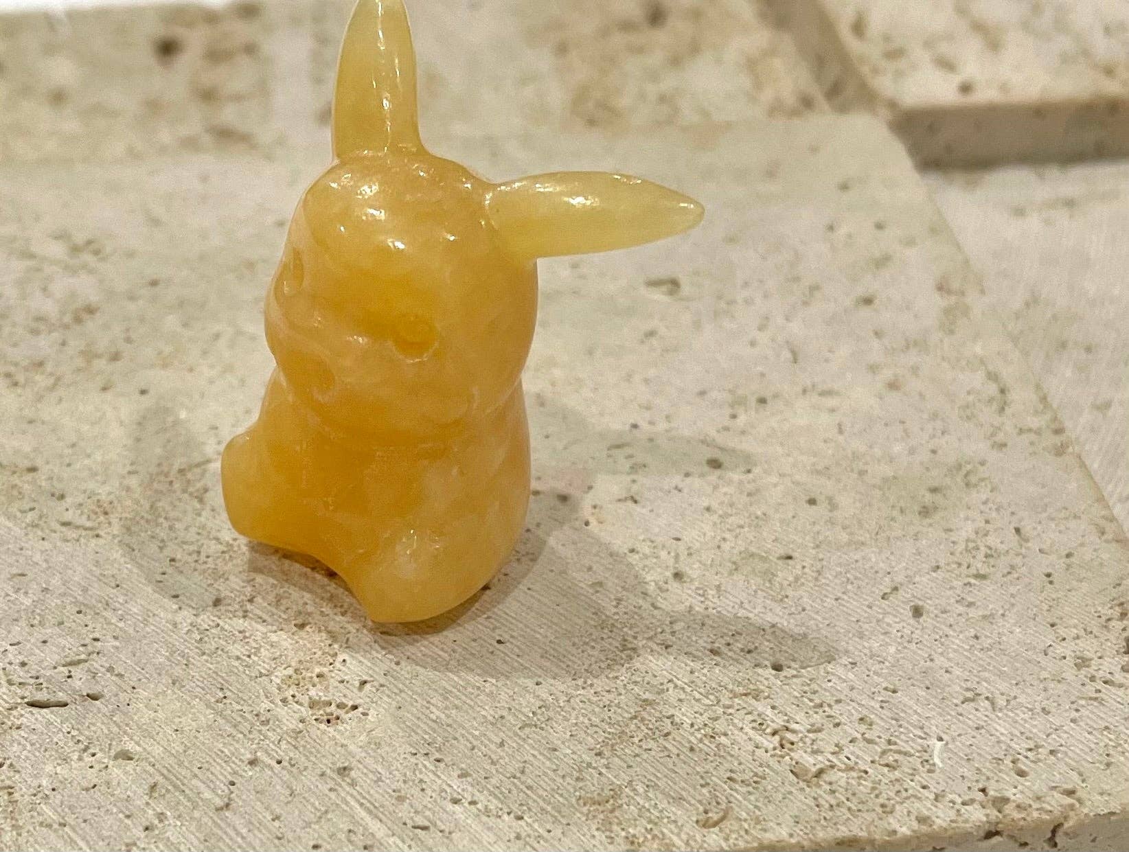 Reiju - Vente Figurine décorative - Nouvelle figurine Pikachu en jade jaune naturel sculpté à la main4