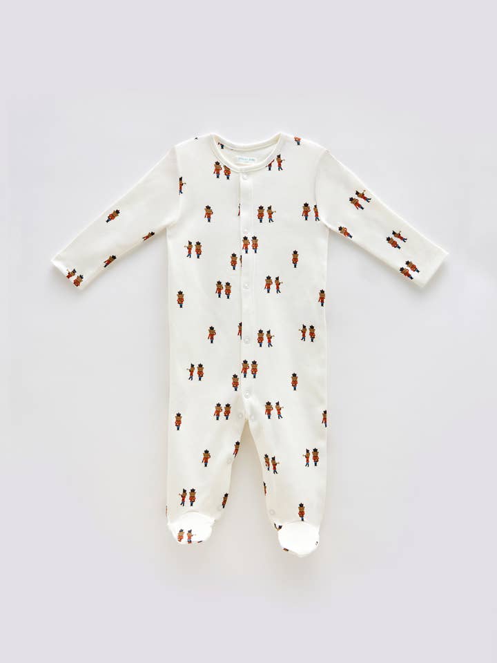 Baby Footed Onesie - Tin Soldier for wholesale by Atelier Babbi