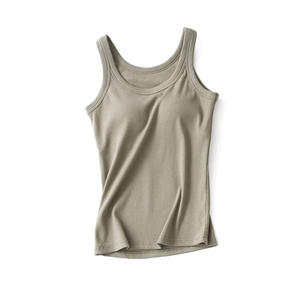 Rosa Clothing - Wholesale Tank Top - Women's - Essential basic rib tank top with built in bra in 13 colors3