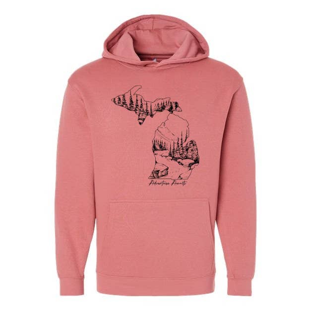 Sweat à capuche : Michigan Adventure Awaits pour la vente par My State Designs