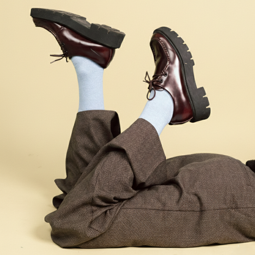 KLUE - Wholesale Socks – Women's - KLUE Merino Wool socks plain | Sky Blue2