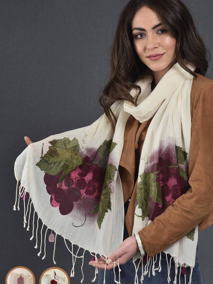 Sciarpa grande Cotton Grape 1 per la vendita all'ingrosso da parte di Dosimira