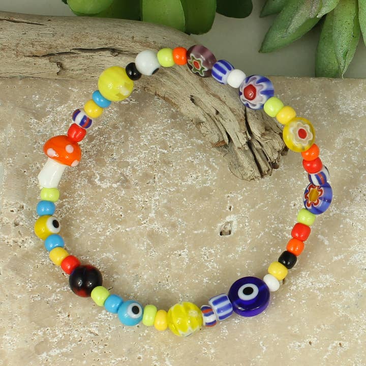 ZAD – wholesale Pärlarmband – Millefiori svamp Multi Stretch Armband