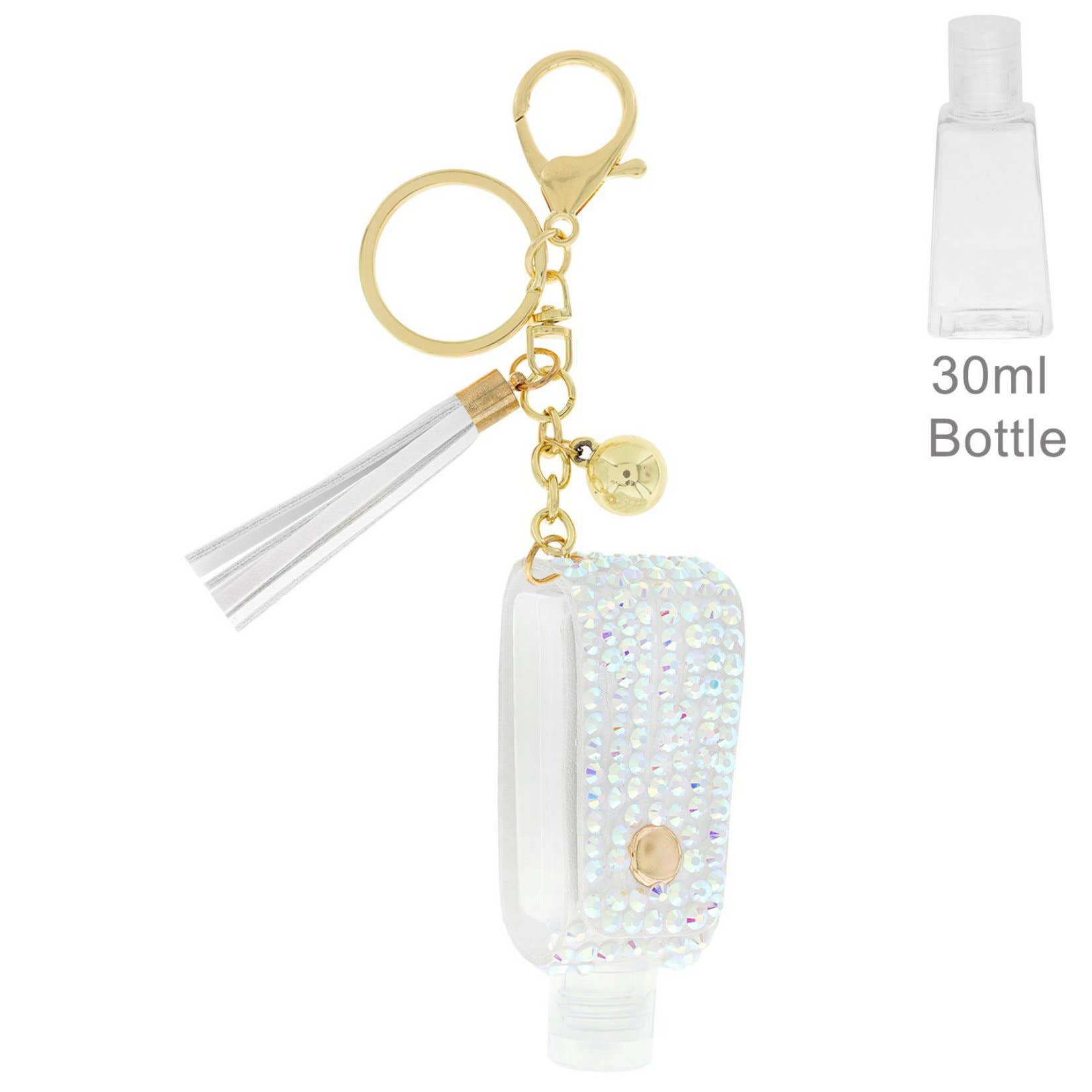 SP Sophia Collection - Wholesale Keychain - Women's - Rhinestone Hand Sanitizer Holder w/ Tassel Keychain3