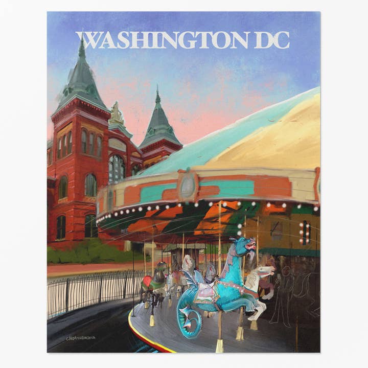 The Culture Curious - Wholesale Postcard - Carousel on the National Mall postcard