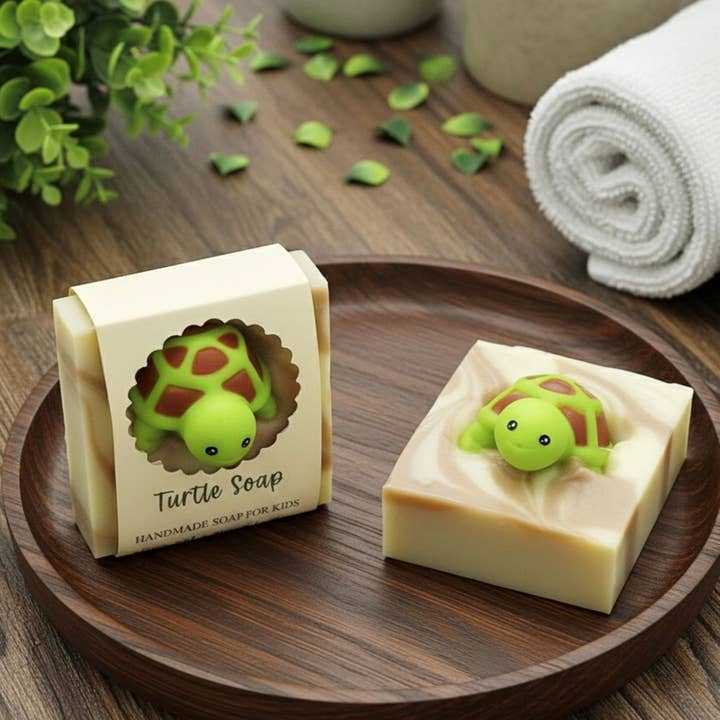 SARATOGA SOAP COMPANY - Wholesale Bar Soap - Turtle Handmade Soap Bar for Kids VEGAN COLD PROCESS2