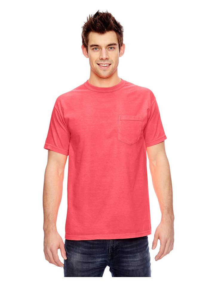 Total Apparel - Wholesale T-Shirt - Unisex - Comfort Colors Garment-Dyed Pocket Blank T-Shirt | 6030CC12