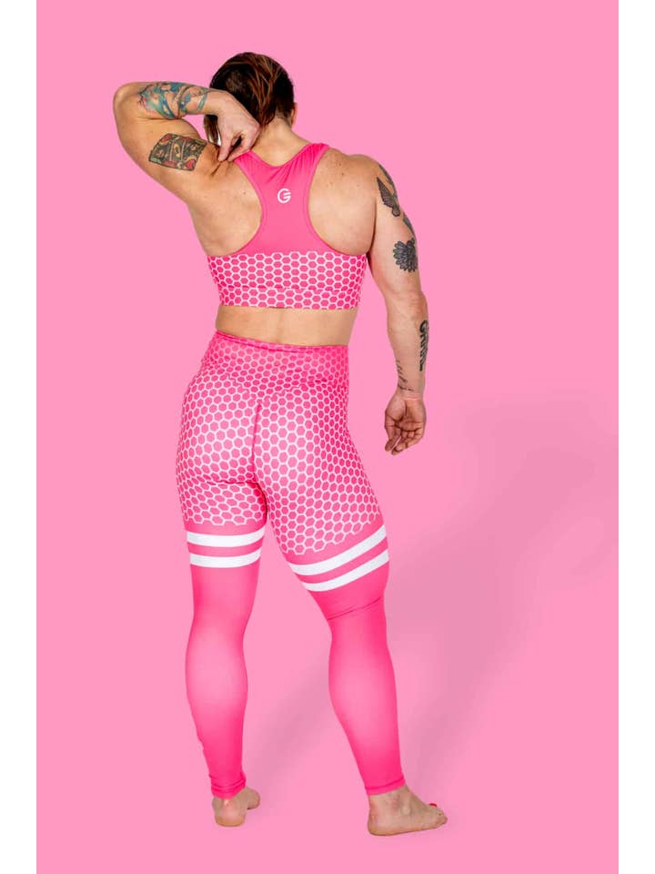 GRRRL – wholesale Athletic/lounge leggings – Women's – Bubblegum Honeycomb Thigh High Next Level Leggings2