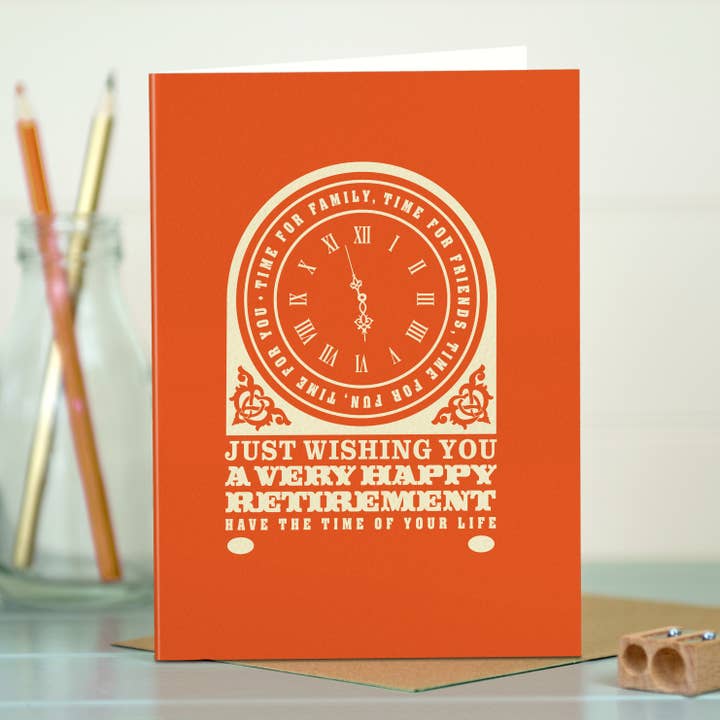 JMT75 Ruhestandskarte, Wagen-Uhr für den Großhandel von The Typecast Gallery