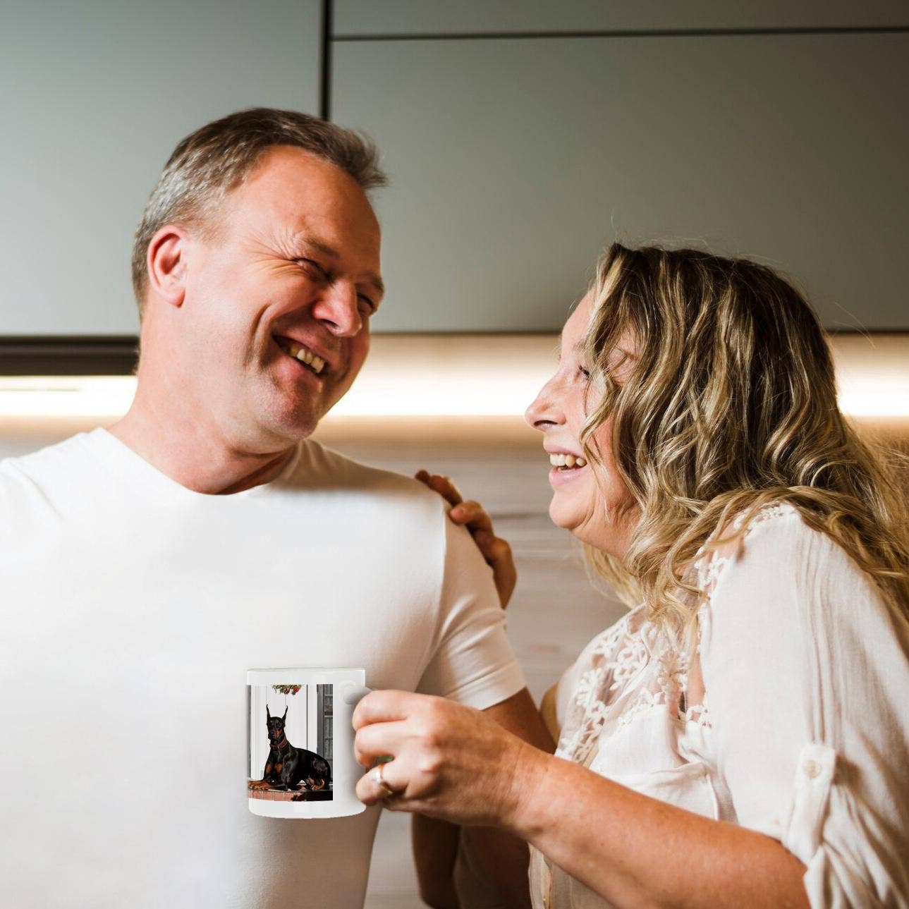 3dRose - Wholesale Coffee Mug - 3dRose, A Doberman Pinscher dog in front of house - US05 ZMU0311 - Zandria Muench Beraldo, Mug10