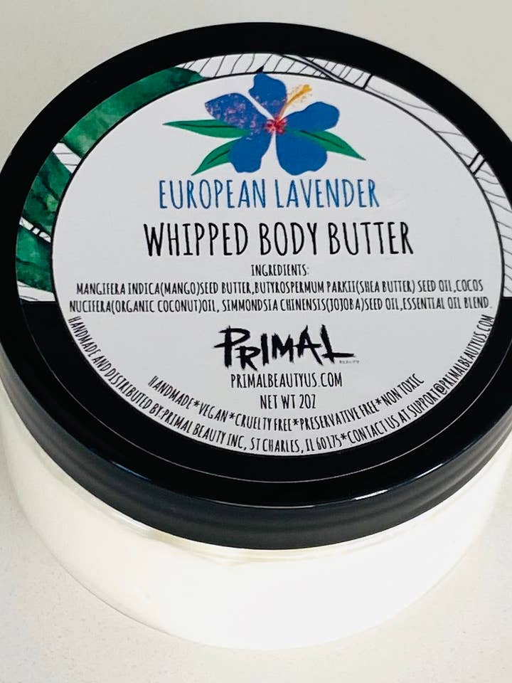 European Lavender Whipped Body Butter 2oz for wholesale by Primal Beauty