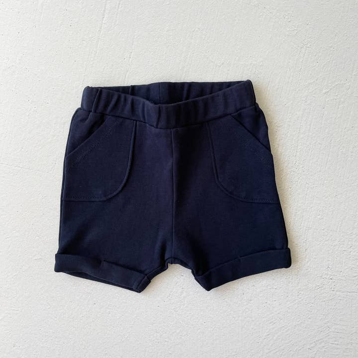 Blue Airplanes Baby Pocket Tee + Shorts Set (Organic Jersey) for wholesale on Faire