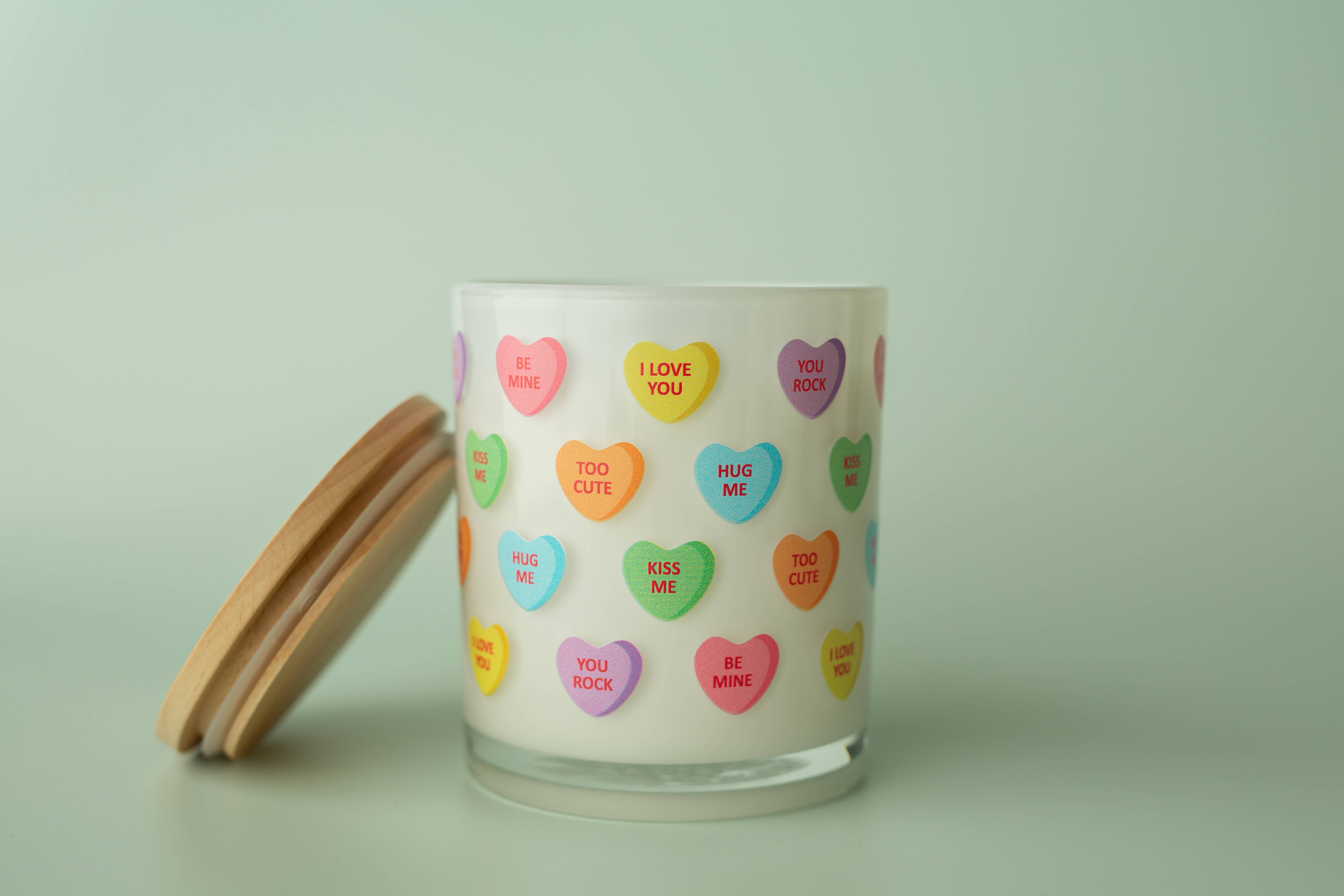 Unplug Soy Candles - Wholesale Jar/Filled Candle - Candy Hearts Valentines Soy Candle1