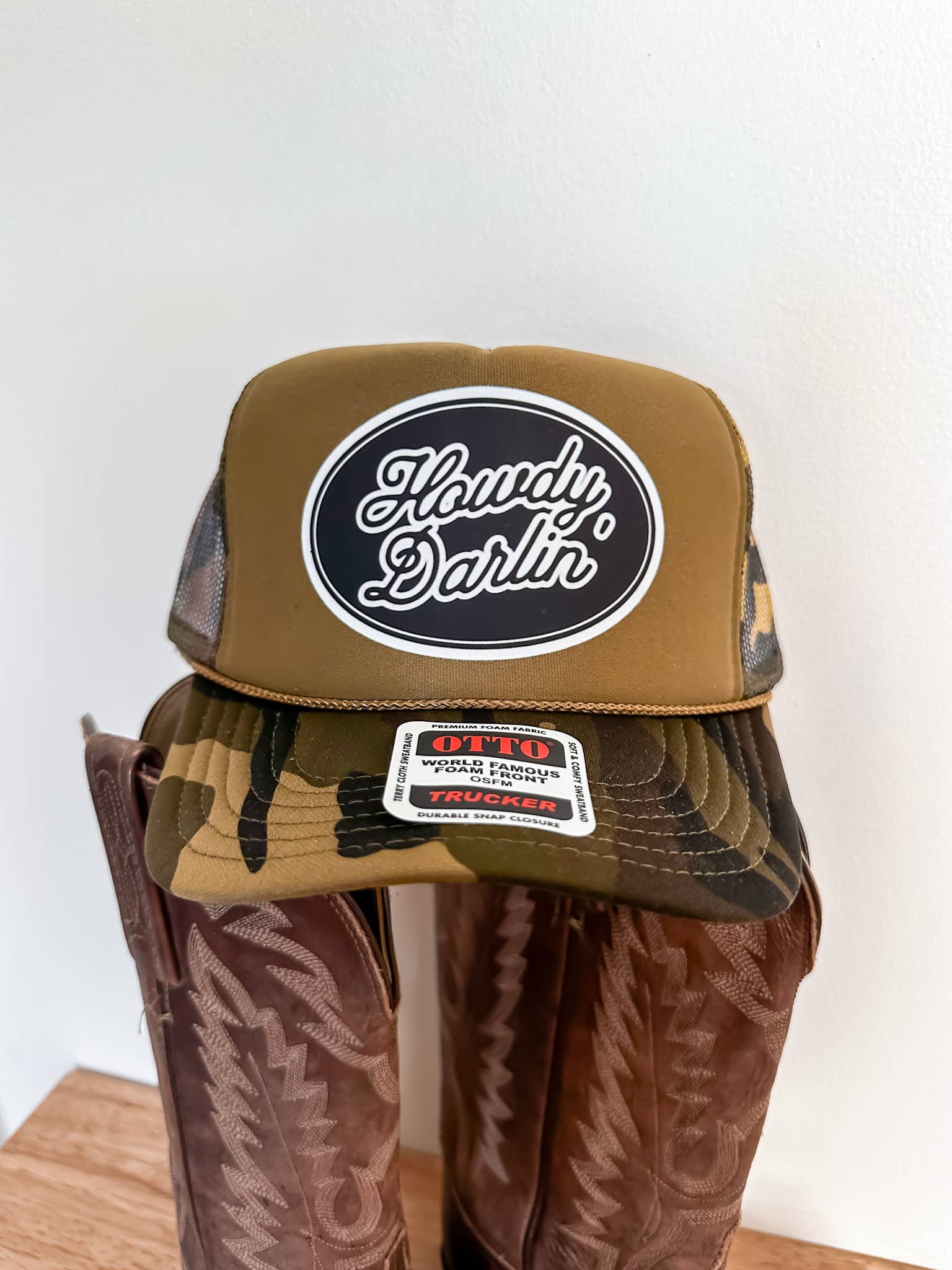 Hartland Goods - Wholesale Trucker Hat - Women's - Howdy Darlin' Trucker Hat - Camo 2