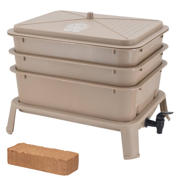 Jaylen Compost Bin - Tan for wholesale by Arcadia Garden Products
