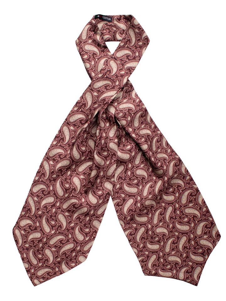 Ascot Bordeaux Paisley Tone on Tone Gray Silk Print AS11 for wholesale by Graffeo Cravatte