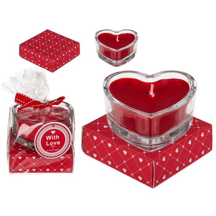 Out of the blue KG - Wholesale Novelty Candle - Candle in glass, heart shaped,0