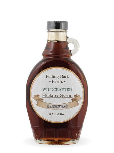 Sassafras-Infused Hickory Syrup for wholesale by FALLING BARK FARM