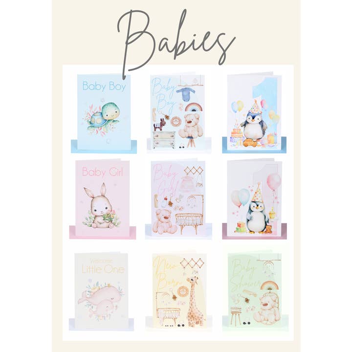 Baby Card Pack - 54 Greeting Cards - Easy to order -Save 20% for wholesale by Lil's Cards