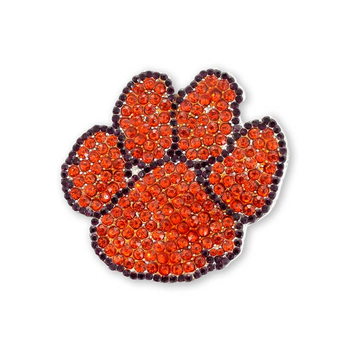 Seasons Jewelry - Wholesale Reversspeld/knoop - Clemson Crystal Logo Pin1