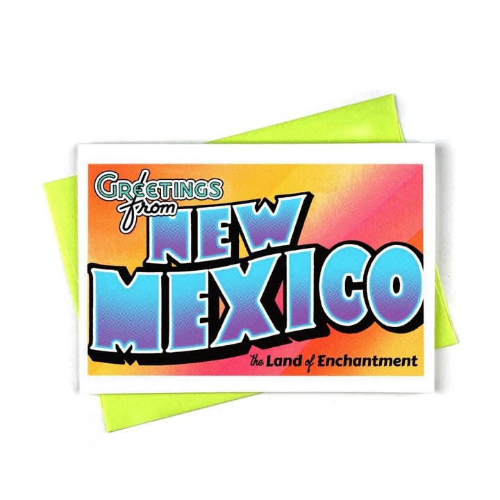 Salutations de : Nouveau-Mexique - Carte et Impression Risograph pour la vente par Next Chapter Studio