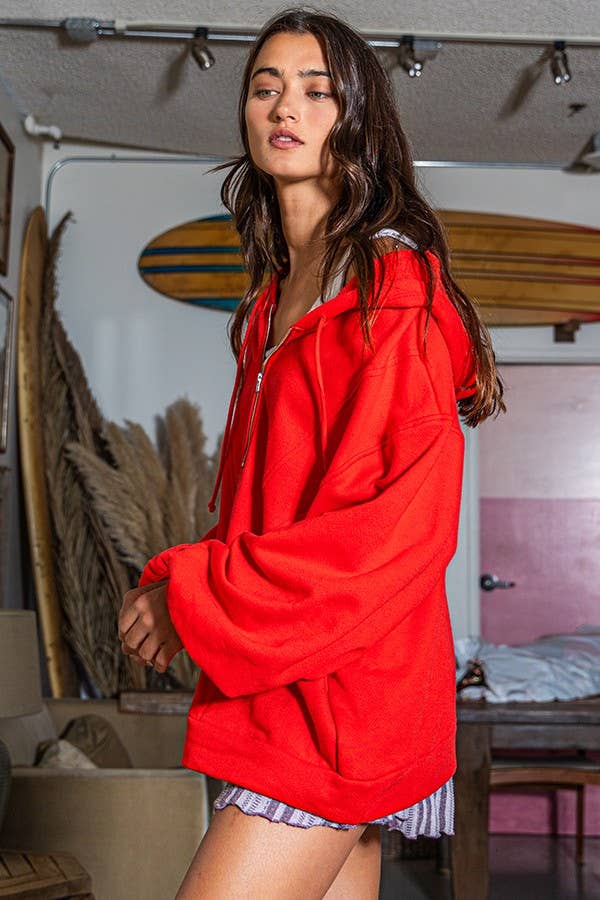 BUCKETLIST INC - Wholesale Hoodie - Women's - T1173A Zip-up French Terry Pullover Hoodie Jacket7