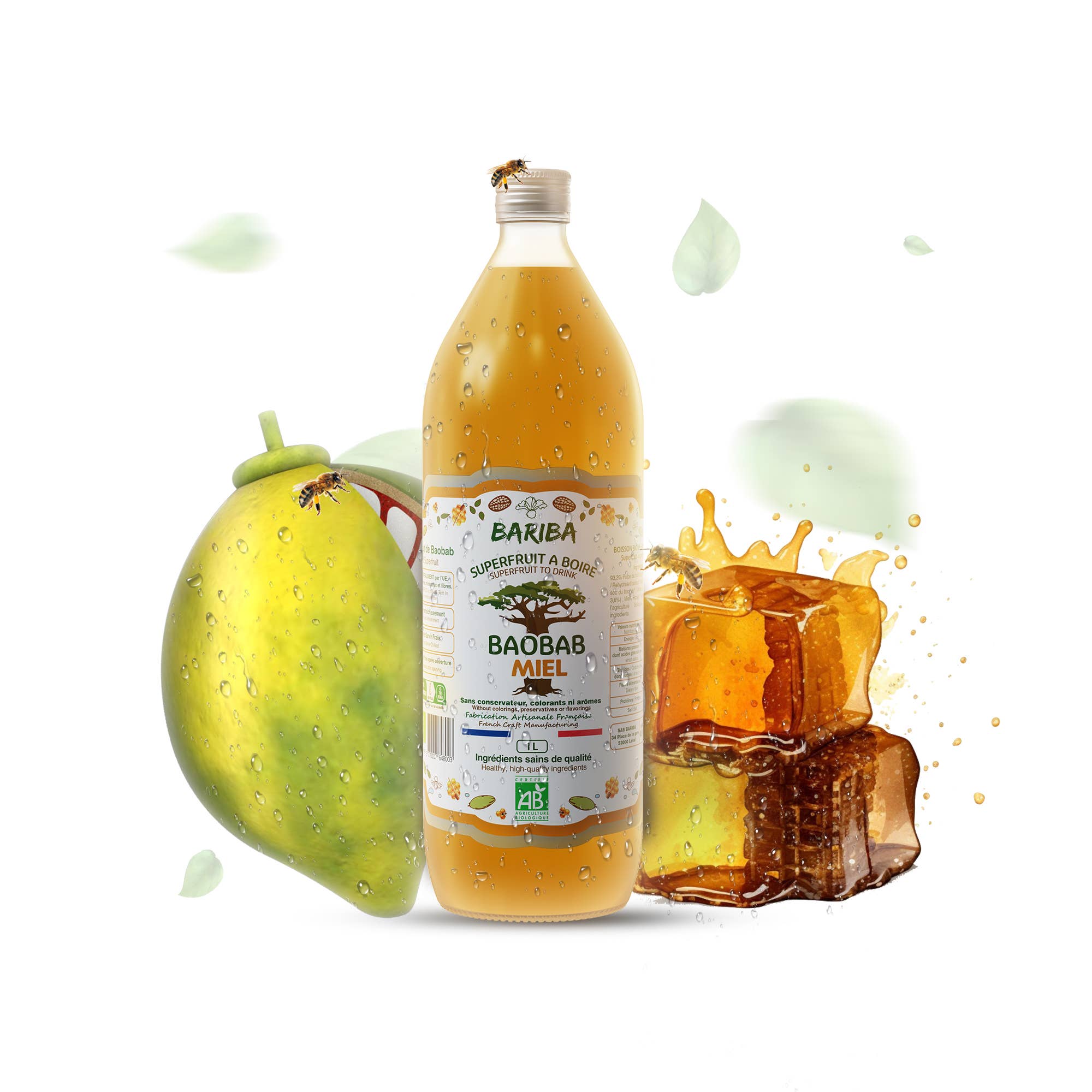 BARIBA - BOISSONS & COMPLEMENTS ALIMENTAIRES BIO - Wholesale Fruit Juice - NATURAL ORGANIC FRUIT JUICE BAOBAB HONEY 1L DEPOSIT