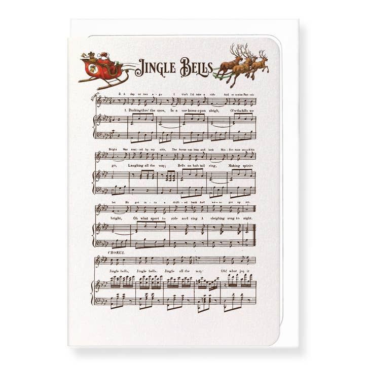 JINGLE BELLS MUSIC SCORE: Victorian Greeting Card for wholesale by Ezen Trade