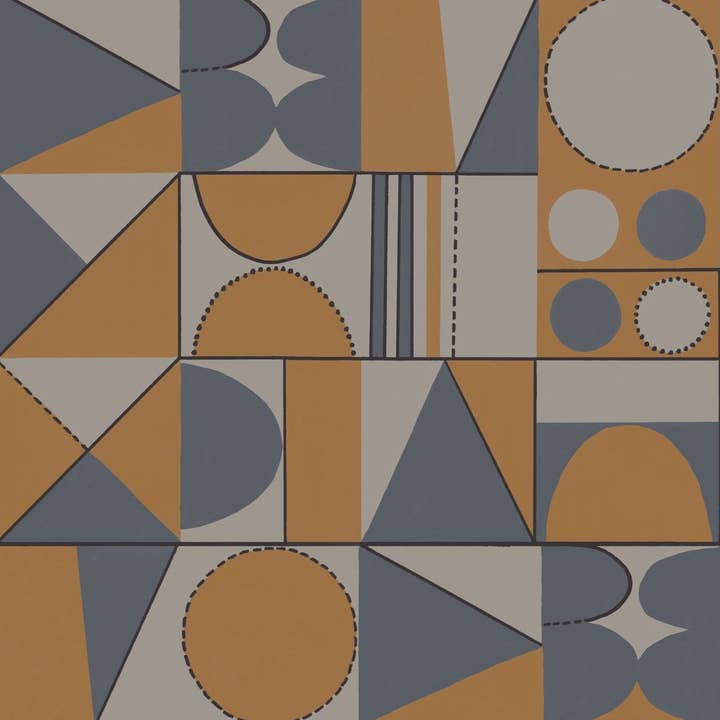 Papier peint Taking Shape - Orange mandarine pour la vente par Sharon Jane Studio