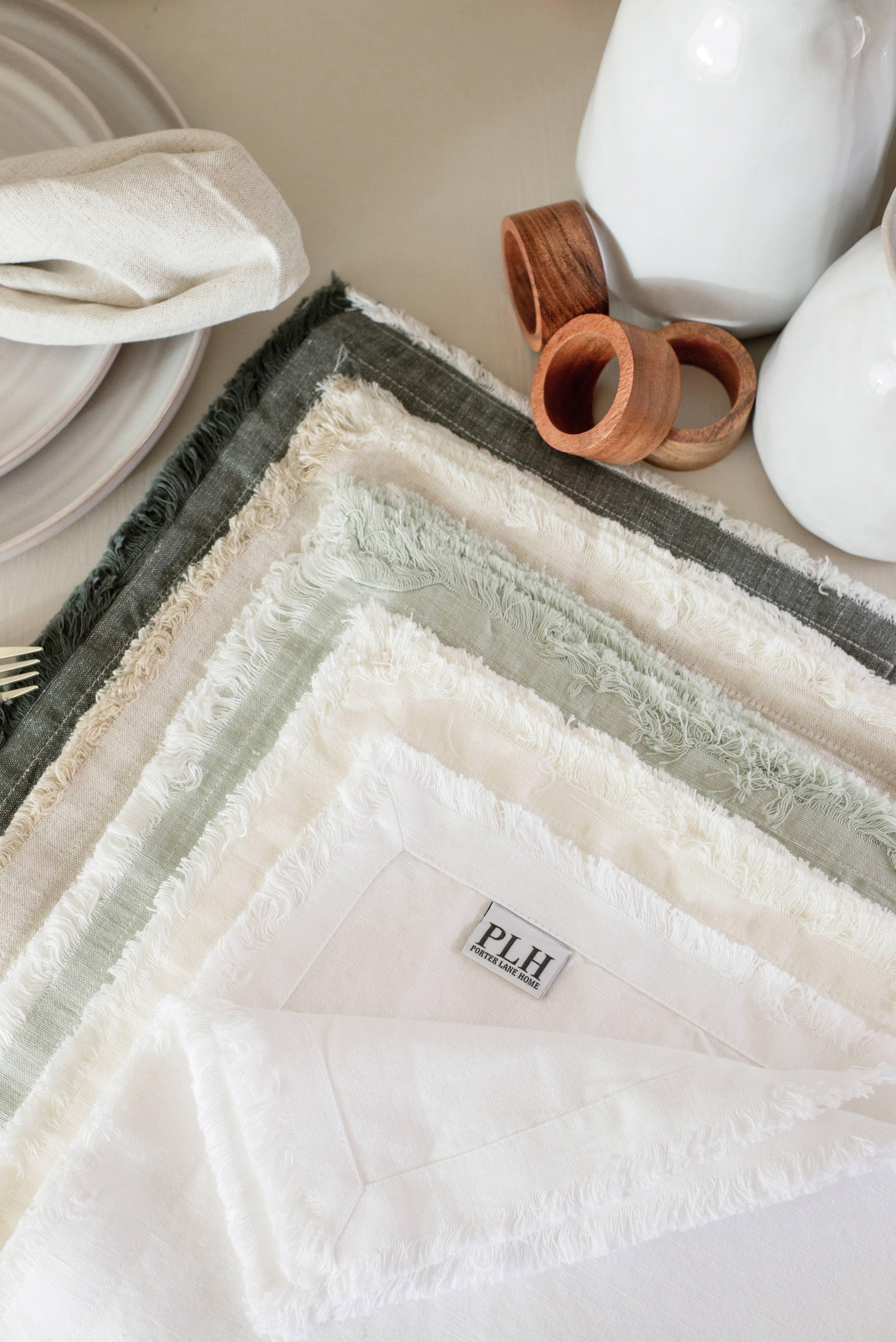 Porter Lane Home - Wholesale Dinner & Cloth Napkin - Fringe Edge Napkin, Set of 44