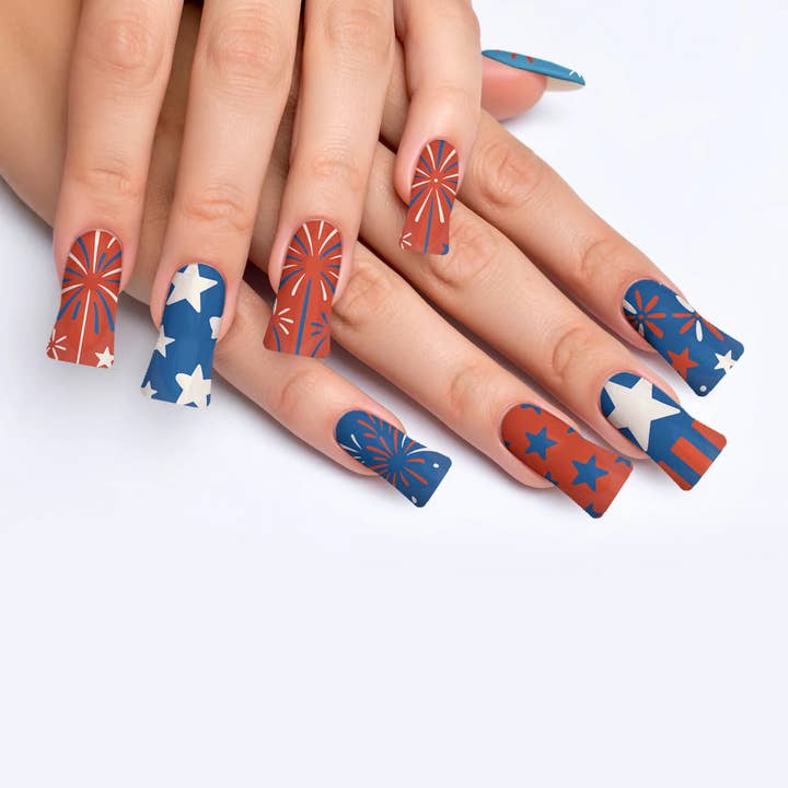 FYNE BODY - Wholesale Press-on/fake nails - Glitter Beam 4th of July Press-On Nails27