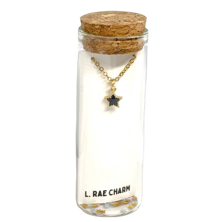 Black CZ Star Gold Necklace for wholesale by L Rae Charm