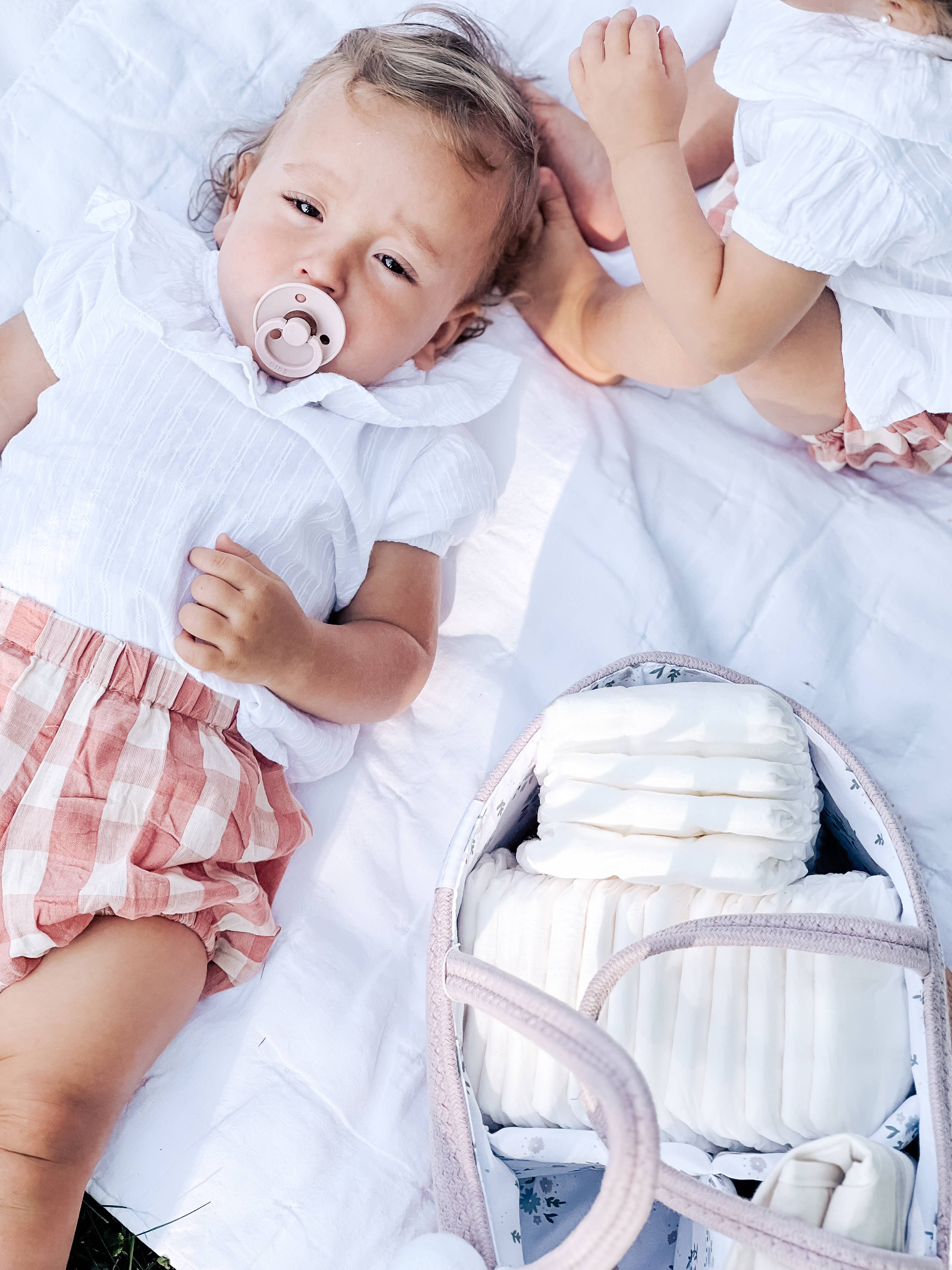 Fephas - Wholesale Diaper Caddy - Baby - Rope Diaper Caddy- Vintage Rose6