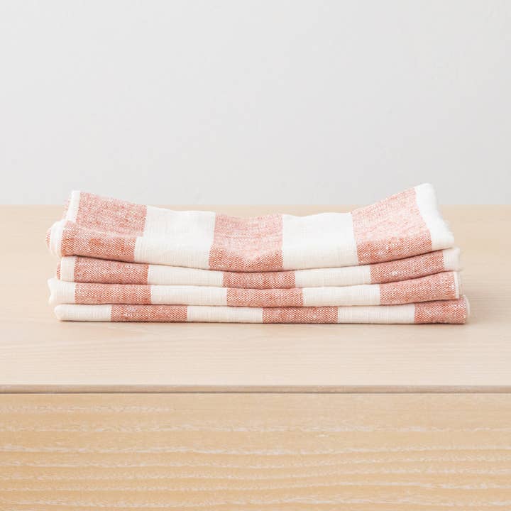 Linen Napkin Brick White Philippe for wholesale by LinenMe